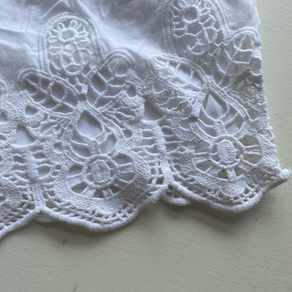 White lace beach shorts